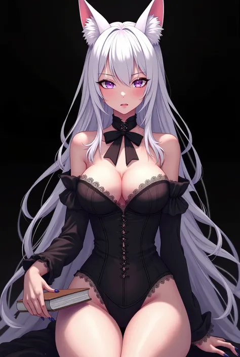 8k, best quality, masterpiece, highly detailed, semi realistic, a girl, a girl, 20 years old, best quality, High accuracy, Great job, precise, High resolution, sexy mature anime woman, masterpiece, best quality, big breasts, perfect hair, long white hair, ...