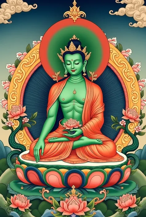 please create a thanka of green tara