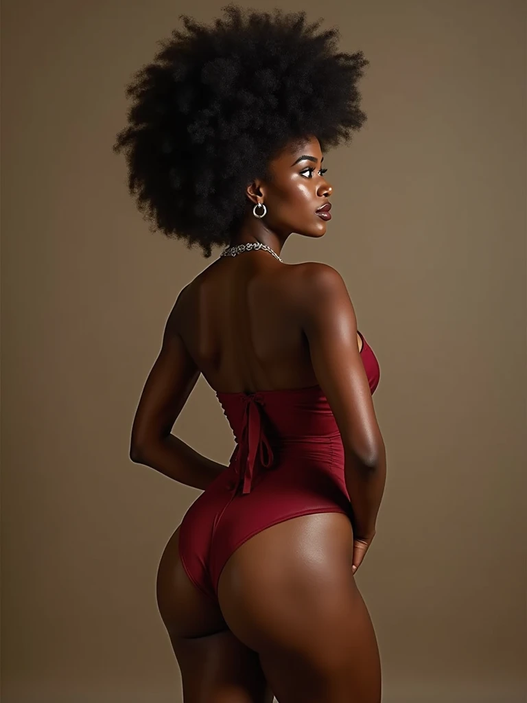 Mode Cruelle : GRANDES HANCHES LARGES : ÉNORMES FESSES : hanches saillantes entre parenthèses larges : Belle femme afro-américaine-latina avec Mode Cruelle, de derrière : mise au point nette sur les yeux : bonne qualité, techniques de prise de vue ultra-ré...