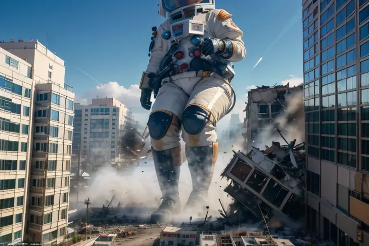 (((Aerial photography))), ((( Giants Destroying Cities ))), 2025 calendar cover, 20-year-old beautiful Japanese super huge giant woman ,  beautiful woman: 1.54, In a city building。 A blockbuster masterpiece photo taken by a master photographer famous for h...