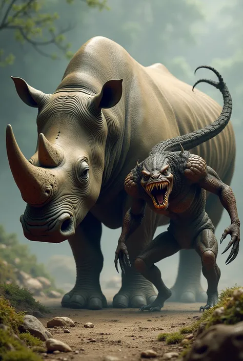  rhinoceros and and gile monstor ka photo