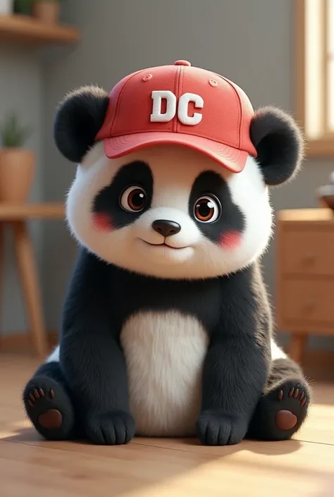 Una pandita tierna con una gorra que diga DC♥️