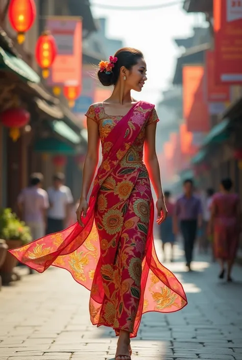 Walking in Thai clothes for International Womens Day, with music for it