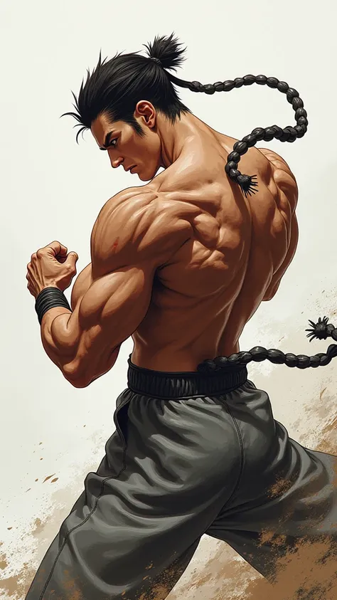 A baki hanma anime photo do in back body pose