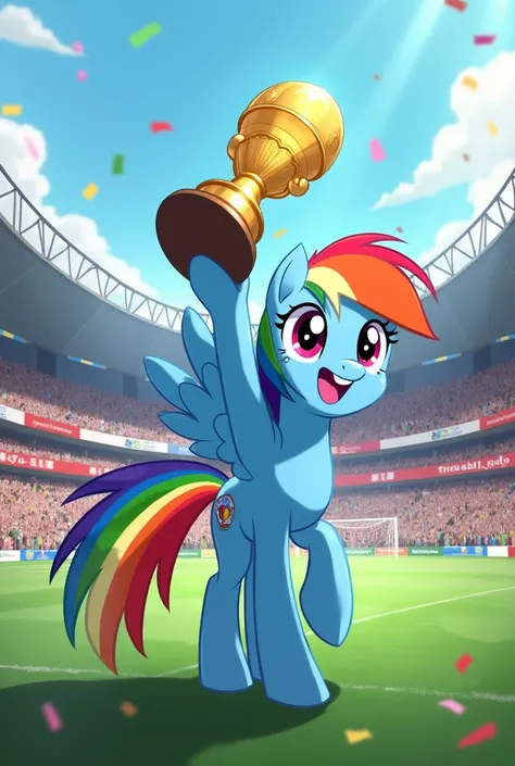 Little rainbow dash won football world cup 