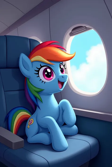 Little rainbow dash is inside the plane 