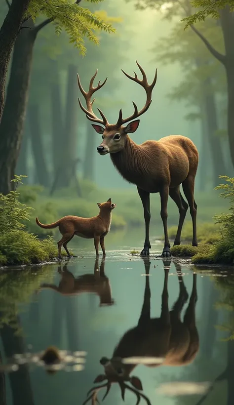 Once deer was drinking water in a pond and while drinking water he saw his reflection.He was very happy to see his beautiful horns, but was very sad to see his thin legs and he started cursing God Once some hunting dogs came to the forest and started chasi...