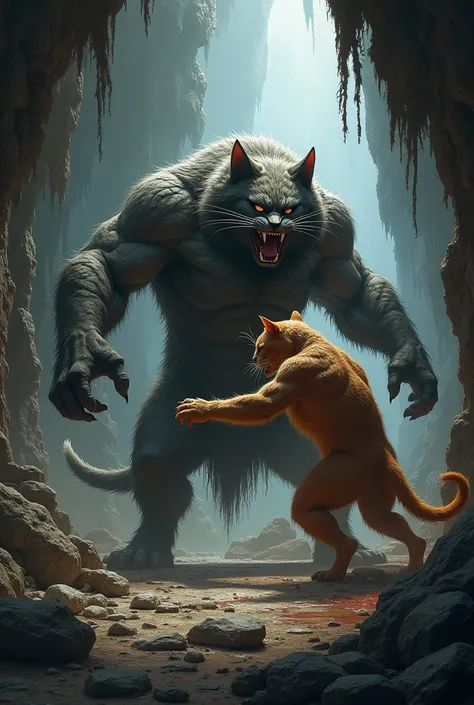 Meow meow and Ronaldo fight and killing in cave big body meow