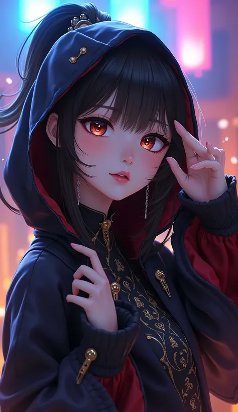 a fantasy anime anime-style shadowy figure, detailed facial features, beautiful detailed eyes, beautiful detailed lips, extremely detailed face and eyes, long eyelashes, intricate costume, flowing cloak, dramatic lighting, cinematic composition, vibrant co...