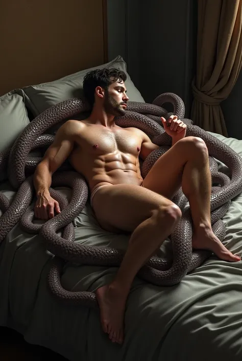 Tentacle porn cock hot  male muscle in bed room
