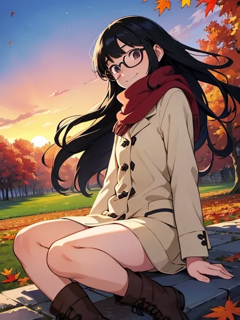   Masterpiece ， best quality， High image quality，(  super flat  ,    flat shading   )，Glasses，  beautiful black hair ，  fisheye lens ， Beautiful young mother and lovely daughter，   warm scarf， (naked)， long hair，  boots, smile, smile，White Breath，fun, play...