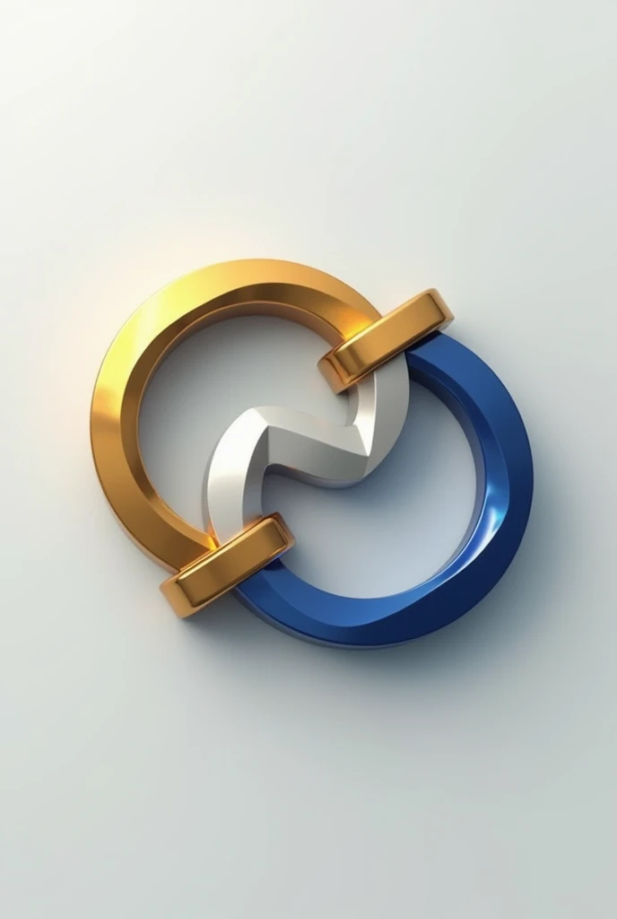  gold silver blue  round logo empty  3D 