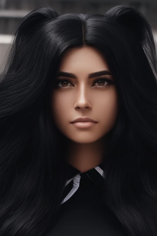 jet black hair,most very long hair,most very lion hair,most very wolf hair,most very frizzy hair,coarse hair,most very spread hairstyle,thick hair,fluffy hair,most very heavy weight hair,hair covering left eye,heavy looking hairstyle,most very voluminous h...