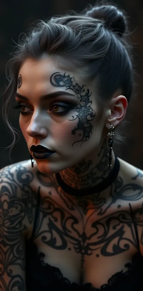 Gothic Beauty tattooed 