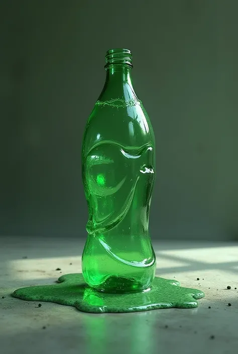 Make a plastics bottle color should be green and bottle should be empty make its neck downside melt its neck remove the melted plastic from floor