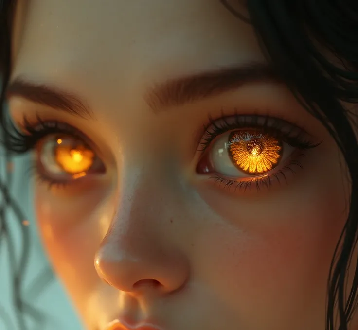 Amber-gold eyes