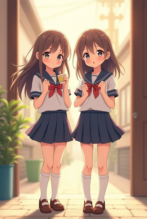 Anime Pretty Girls Elementary School Twins、Lawson&#39;s uniform