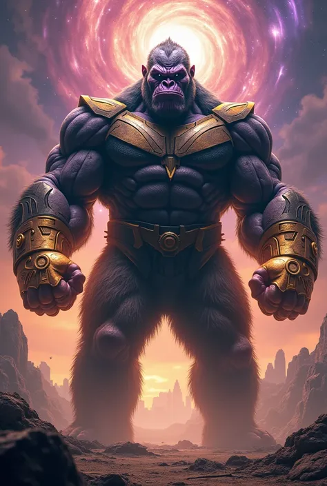 Make a fusion of Thanos with Gorilla 