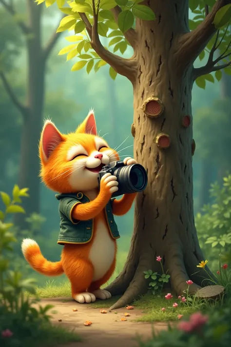 Vicchierama cat is shooting a tree