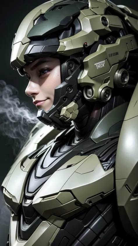 最  High Quality  非常に  Details,   Details,   High Quality  , 最  High Quality  ,  Its high definition  , 1080P,   hard disk  , beautiful,(War Machine),( Perfect Headgear  ),See the whole picture,beautifulサイボーグ女性,  dark green mecha cyborg girl lying on a mech...