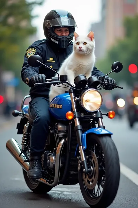 White Cat、Police motorcycle、猫のPolice motorcycle隊員、