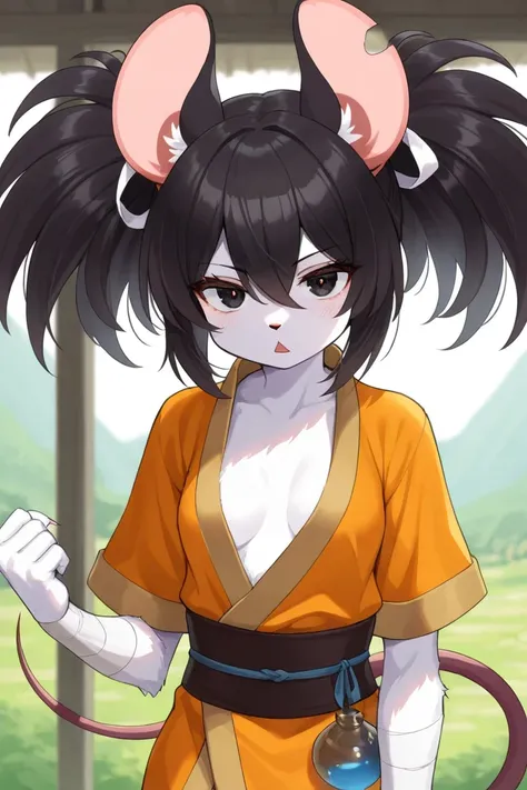 1girl,furry female,mouse girl,Rat skin,furry,cute,mouse ears,mouse tail,furry
,small breasts,black eyes,black hair,middle hair,twintails
,expressionless,bored,diamond mouth,fantasy,monk,fighting stance
,masterpiece,best quality,newest,masterpiece,best qual...