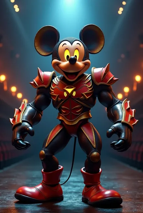 A powerful and cinematic hybrid of Mickey Mouse and Donald Duck stands menacingly in the same dark, grand theater. This super hybrid combines Mickeys rounded features and cheerful charm with Donalds feathery textures and fierce expressions. The result is a...