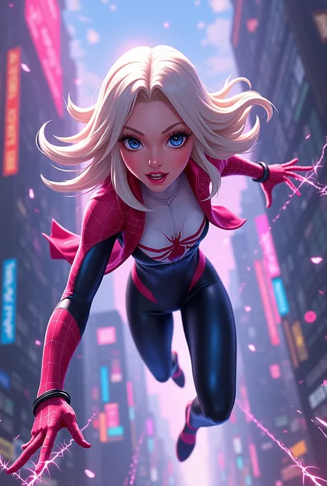 In Infinity Anime Style SpiderGwen aus dem Film Spider-Man: Across the Spider-Verse