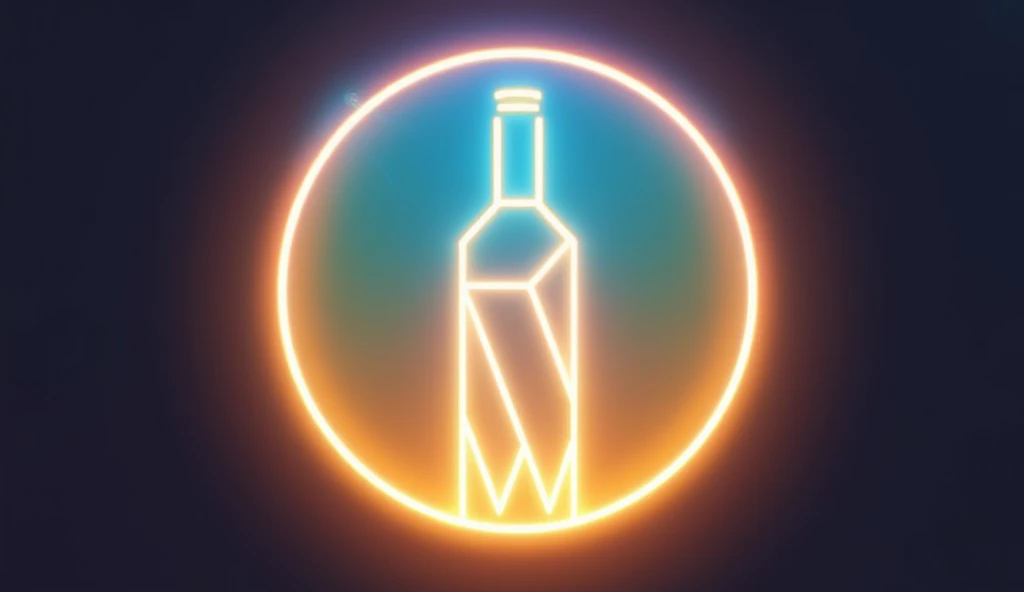 "Design a modern, circular logo for a self-care brand named @ReDwan_ReDwine. Use a glowing gradient background blending vibrant shades of blue, yellow, and orange to symbolize positivity and radiance. At the center, place a minimalist white monogram RW, ar...