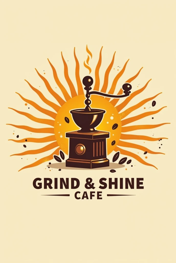 make me a logo on my coffee shop named "Grind And Shine Cafe" make it more creative