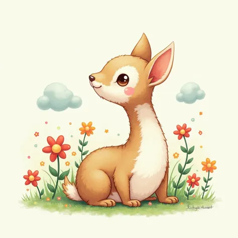 Drawing with cute two in one animal where you see one animal horizontal and other vertical