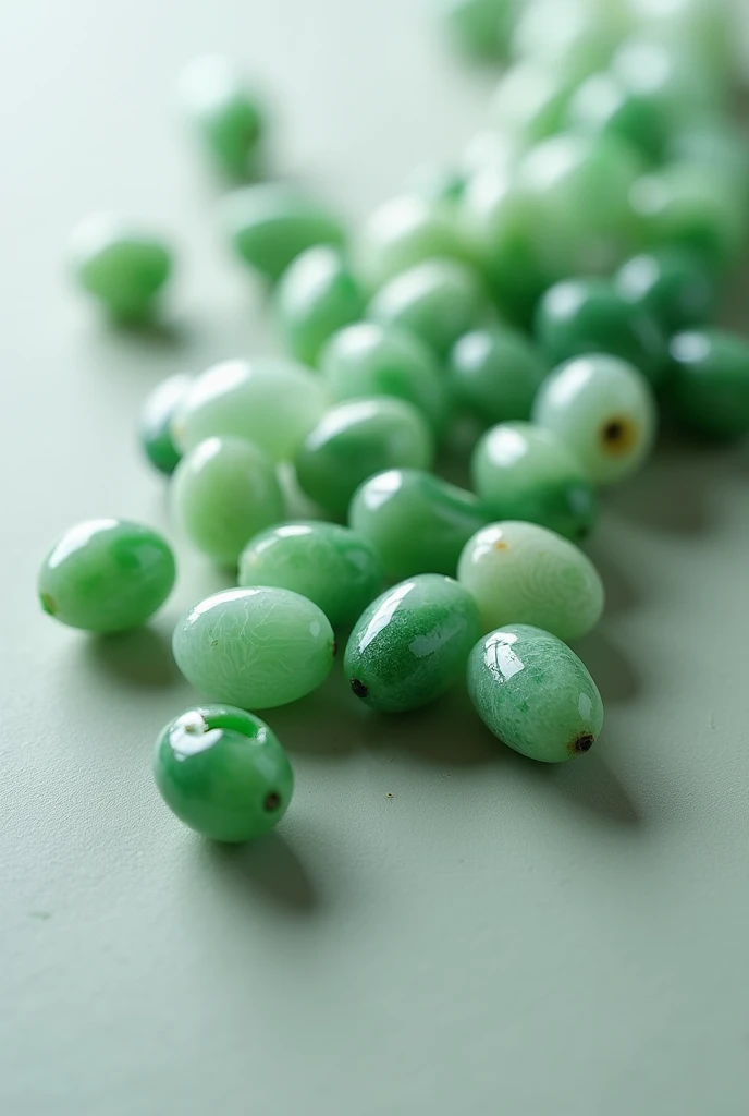 Many small jade beads