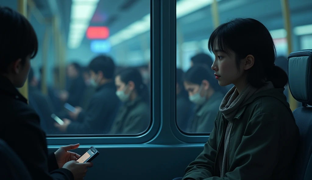  Silent time on the subway in 3D animation style

Lin Jia is sitting alone in a crowded subway car， Surrounded by passengers playing with their phones and people bowing down their heads 。She looked out the window，The glass reflects the hazy city lights ， T...