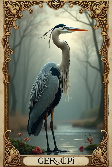 picture of heron tarot card
