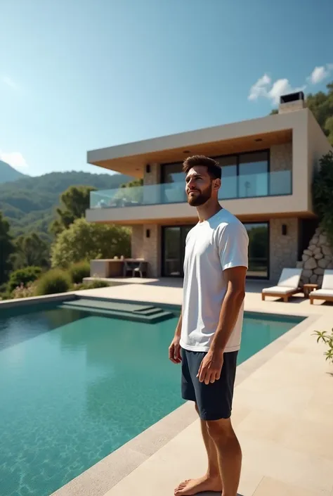 Messi with his dream home 
