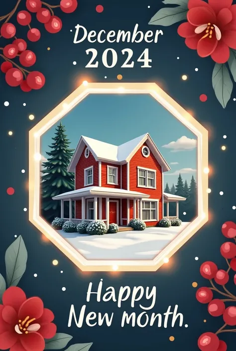 Can you write the in hexagon or Frame with most attrative and mordern Font.

Welcome to December 2024,
 As we approach the end of the year, let’s celebrate new beginnings, reflect on our journey, and embrace the exciting opportunities ahead. May this month...