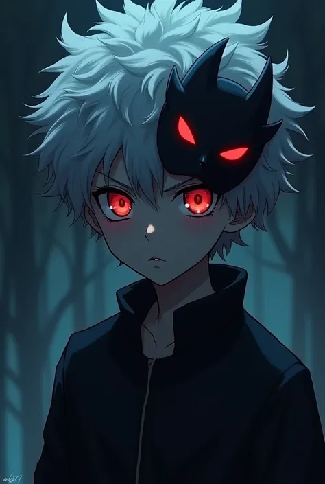 Anime killua spooky there is an ambu mask on the right of the head and carries with the name anset77