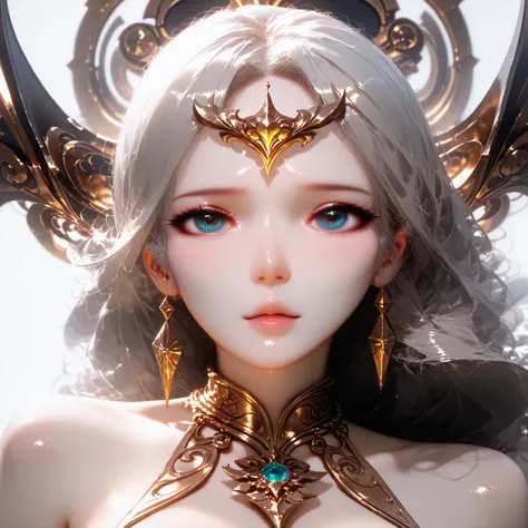 diana from league of legends, goddess,  4K,  high resolution ,  Ultra realistic, super detailed, FIRST WORK, presumptuous position, shiny objects ,  gold and silver details,