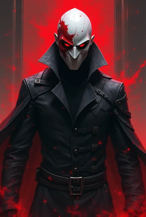 Beautiful art showing name of Muhammad Saadi Zuberi (type of art japanese anime horror style showing theme of" hero soccerer but unstoppable having dark and sinister power and look and wearing a white and red mask plus wearing waster cow blow type suit and...