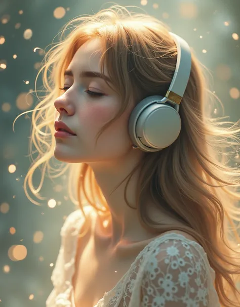 a girl is listening to music with headphones, listening to music, vibing to music, music is life, beautiful flowing feeling, pinterest anime, girl wearing headphones, magic music, kpop amino, anime / manga, music, random artist, beautiful anime portrait, m...