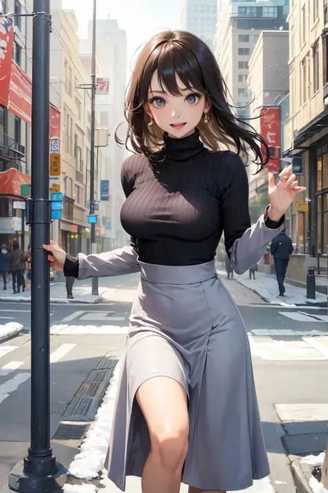 (( super high definition )),(( super high quality )),((16k)),(( firm breasts)),(( An Extraordinary Beauty )),(( turtleneck dress)),(( accessories)),(( ecstatic expression)),((Hand in the showcase on a winter street corner)),(()),(()),(()),(()),(())