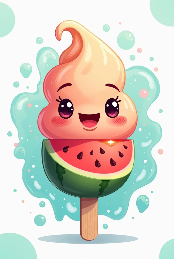 Make me an interesting melon Kuwut ice logo