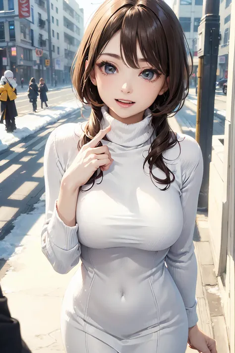 (( super high definition )),(( super high quality )),((16k)),(( firm breasts)),(( An Extraordinary Beauty )),(( turtleneck dress)),((Breathing cold and white )),(( ecstatic expression)),((Looking inside with a hand on a showcase on a winter street corner))...