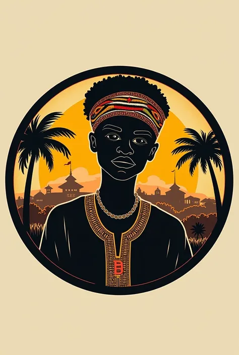 Fait un logo pour une marque de vêtements streatwear avec le nom Heritage Hub Afrika avec un peigne africain