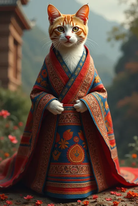 Cat on Nepali dress