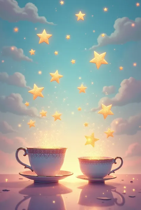 Stars fall in teacups.
Comic , cute,  dreamscape. Bay bổng hơn
Ảnh hình vuông