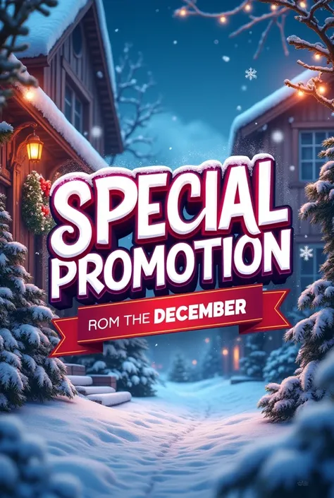 Special promotion written on a poster for month of December 