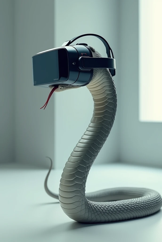 A Snake with a v r headset on