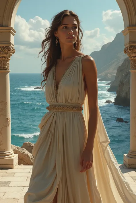 woman in a Ancient Greece style, devote to Poseidon