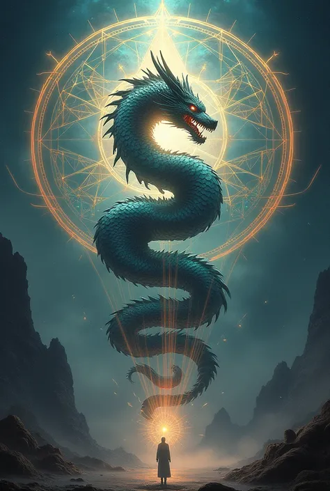 Dragon with sacred geometry 